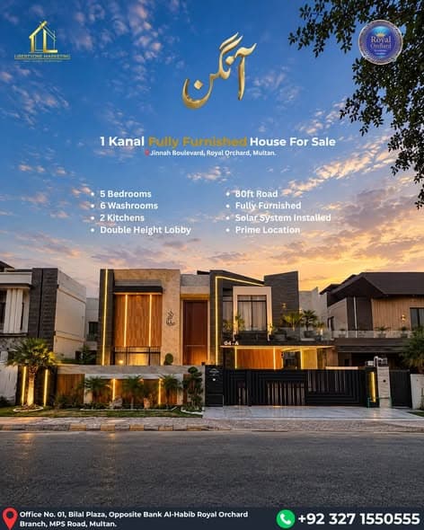 1 Kanal House For Sale In Royal Orchard, Multan