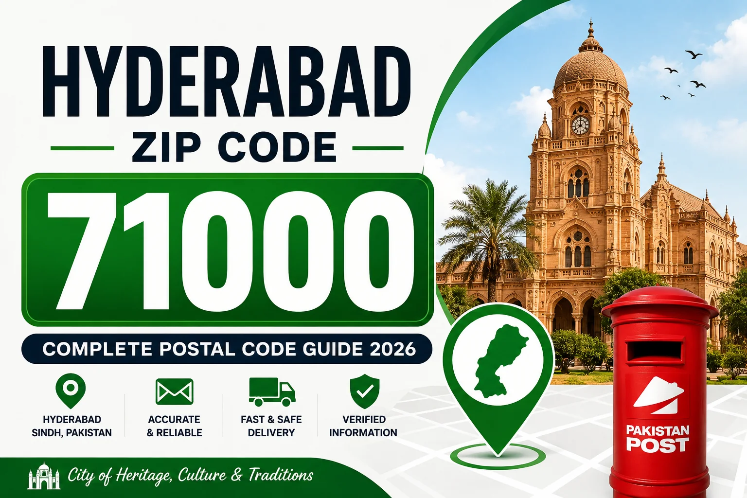 Hyderabad Zip Code 71000, All Area Postal Code List