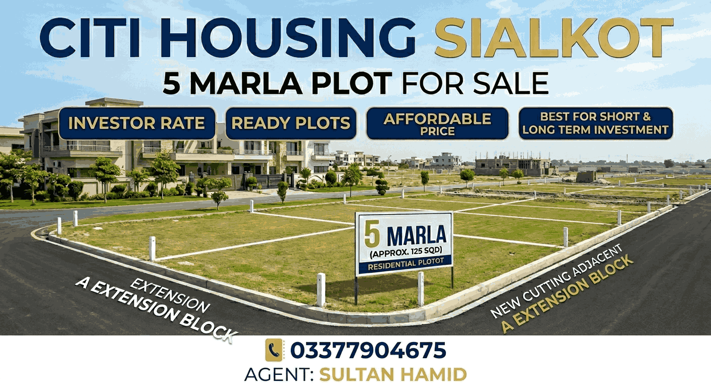 5 Marla plot for sale in Citi Housing Sialkot Low Price - Image 1